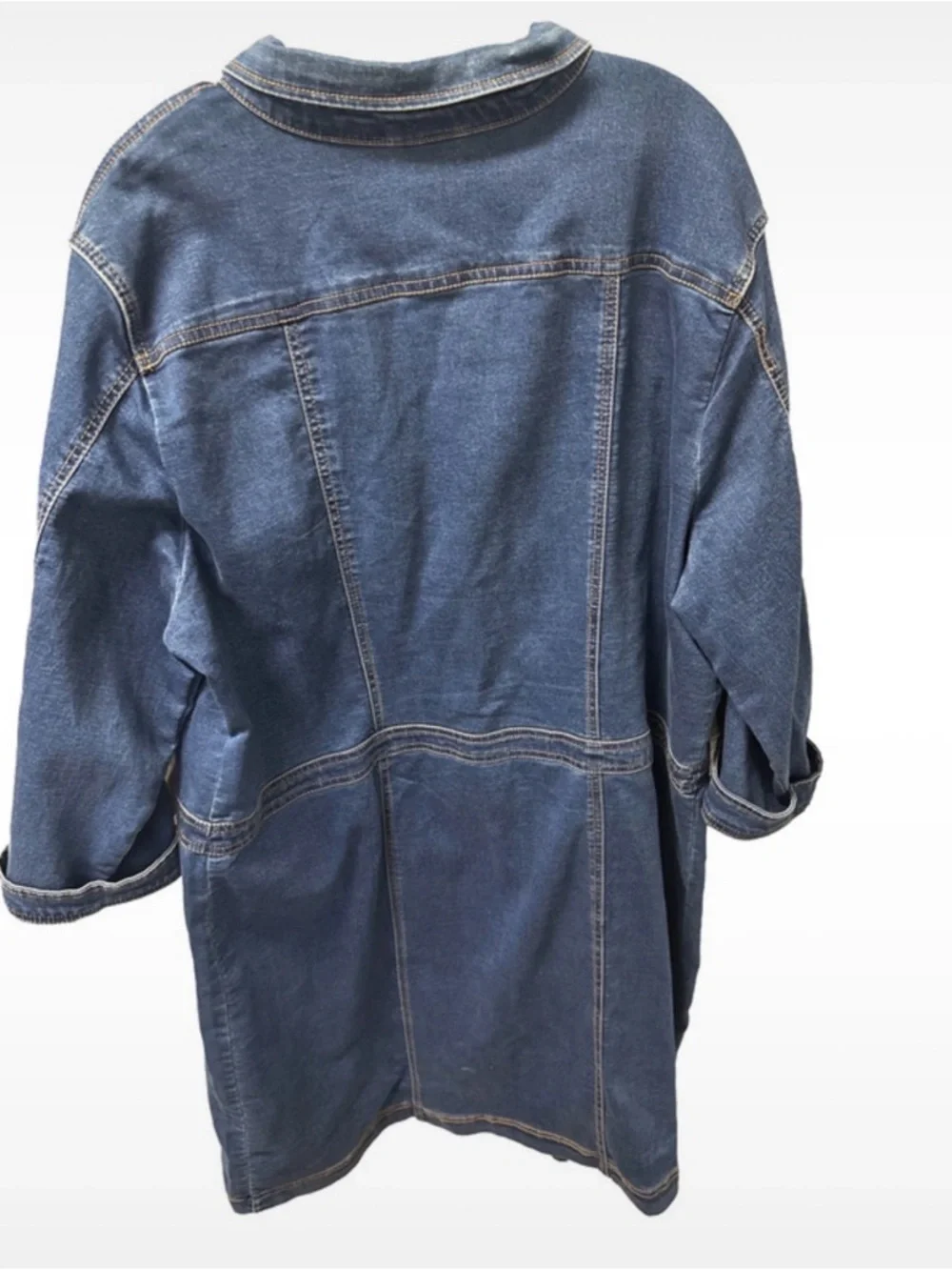 Monroe & Main Women's Size 20W Western Button Down Denim Shirt Dress cowgirl - Picture 2 of 4